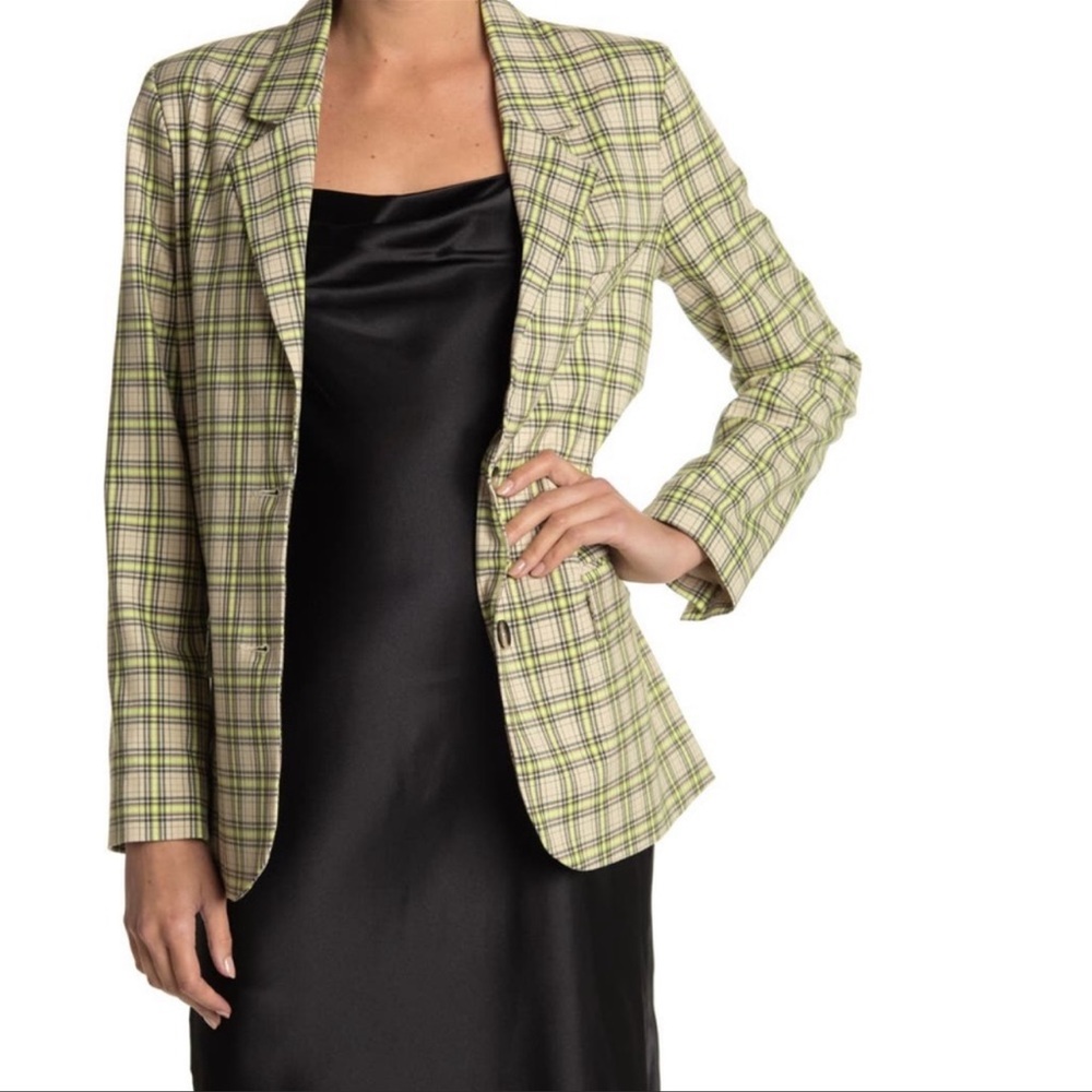 Topshop green plaid blazer jacket. SZ.8. NWT